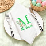 Personalised Peter Rabbit Linen Napkin with Name and Initial Table Decoration Easter Gift for Family Friends