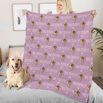 Personalised Multicolor Cute Paw Pet Photo Soft Throw Blanket with Name Home Decor Birthday Gift for Pet Owners Lovers