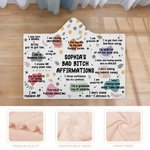 Personalizzato Bad Bitch Affermazioni Ribellione Descrizione Coperta morbida con cappuccio con nome Regalo di compleanno ispiratore per le donne