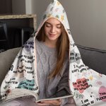 Personalizzato Bad Bitch Affermazioni Ribellione Descrizione Coperta morbida con cappuccio con nome Regalo di compleanno ispiratore per le donne