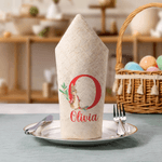 Personalised Peter Rabbit Linen Napkin with Name and Initial Table Decoration Easter Gift for Family Friends