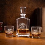 Personalised Reindeer Wreath Whiskey Decanter with Name Christmas Birthday Father's Day Gift for Bartender Dad Whiskey Lovers