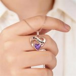 Personalizado Infinito Signo Corazón Piedra de nacimiento Mujeres Collar con nombre grabado Joyería delicada Día de San Valentín Aniversario Regalo para Esposas Novias