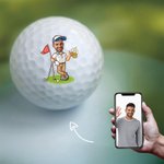 Spersonalizowana zabawna piłka golfowa z awatarem ze zdjęciem twarzy i imieniem Party Club Ulubiona pamiątka Prezent urodzinowy dla miłośników golfa Miłośnicy sportu