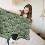 Personalised Multicolor Cute Paw Pet Photo Soft Throw Blanket with Name Home Decor Birthday Gift for Pet Owners Lovers