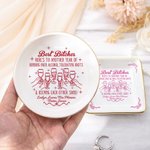 Personalised Best Friends Heart Cheers Ceramic Jewellery Dish with Title and Name Daily Use Birthday Gift for Sisters Friends