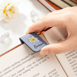 Personalized Crystal Birth Flower Reading Magnetic PU Leather Bookmark Clip Daily Use Library Bookish Birthday Gift for Book Lovers Family