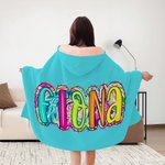 Coperta personalizzata multicolore Paisley Lettera morbida con cappuccio con nome Home Decor Compleanno Regalo di Natale per bambini Famiglia