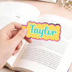 Personalized Retro Polka Dot Waterproof Magnetic Bookmark Clip with Name  Back to School Birthday Gift for Book Lovers Students