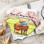 Personalized Cartoon Elderly Companion Heart-Shaped Building Brick Puzzles with Names and Year Valentine's Day Birthday Anniversary Gift for Couple