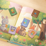 Personalized Cute Animals Magnetic PU Leather Bookmark Clip with Name Reading Children's Day Valentine's Day Gift for Kids Book Lovers Bookworms