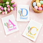 Personalised Peter Rabbit Linen Napkin with Name and Initial Table Decoration Easter Gift for Family Friends