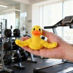 Personalisierte 3D gedruckt lustige Muskel Arm Ente mit Namen Desk Decor Geburtstagsgeschenk für Freunde Gym Rat
