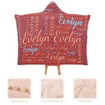 Personalized Colorful Word Cloud Hooded Blanket with Name Birthday Anniversary Gift for Men Women Kids 6