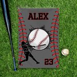 Toalla deportiva personalizada con silueta de personaje de béisbol fútbol con nombre, número y pinza para colgar Día del partido Regalo de cumpleaños para los amantes del deporte