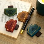 Personalised Engraved Name Magnetic Leather Bookmark Clip with Pen Holder Reading Supplies Birthday School Office Gift for Book Lover Bookworm