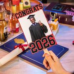 Personalized Graduation Handheld Photo Fans with Name Graduation Party Favors Gift for Class of 2026 Graduates