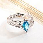 Gepersonaliseerde Geboortesteen Ring met Zirkoon Klas van 2026 Gegraveerde Mementos Jewelry Afstudeer Cadeau voor Vrouwen