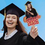 Personalized Graduation Handheld Photo Fans with Name Graduation Party Favors Gift for Class of 2026 Graduates
