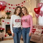 Spersonalizowana koszulka Cupid Heart Alphabet Bluza z imieniem Prezent walentynkowy dla pary dzieci