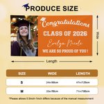 Personalized Congratulations Proud of You Multicolor Photo Banner with Name Class of 2026 Graduation Backdrop Party Decor Gift for Graduates