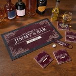 Henkilökohtainen Retro Leaves Bar Mat Coaster Pullonavaaja tekstillä ja vuodella Kotibaarin tarvikkeet Avaaminen Syntymäpäivälahja baarimestarille Cocktail Loverille