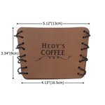 Personlig rustikk håndlaget sydd tau lær 10-20oz kaffekopphylse med gravert navn Bursdag Jubileum Gave til kaffeelsker Kontorarbeider