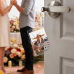 Personalized Couple Photo Music Player Design Acrylic Keychain with Name and Song Title Valentine's Day Wedding Gift for Couple