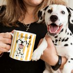 Gepersonaliseerde Watercolor Stripe Pet Photo 11 oz 15 oz Keramische Mok met Naam Verjaardag Pet Party Gift voor Huisdier Eigenaren Liefhebbers