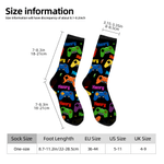 Calcetines de media caña personalizados multicolores con nombre Game Controller Regalo de cumpleaños diario para un amigo amante de los videojuegos
