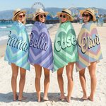 Toalla de playa de secado rápido personalizada con nombre Fiesta en la playa Día de San Valentín Regalo de cumpleaños para la familia Pareja