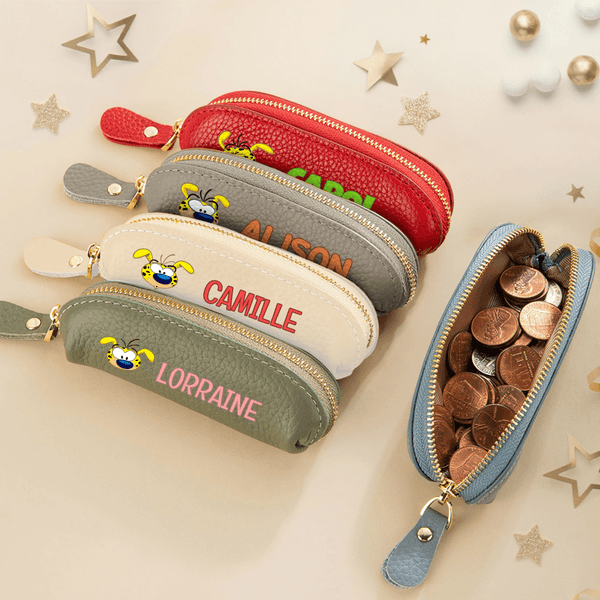 Personalized Cartoon Marsupilami PU Leather Coin Purse with Name Daily Use Anniversary Birthday Gift for Women | Callie × Marsupilami®
