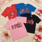 Spersonalizowana koszulka Cupid Heart Alphabet Bluza z imieniem Prezent walentynkowy dla pary dzieci