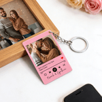 Personalized Couple Photo Music Player Design Acrylic Keychain with Name and Song Title Valentine's Day Wedding Gift for Couple