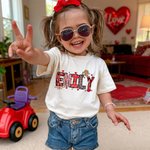 Spersonalizowana koszulka Cupid Heart Alphabet Bluza z imieniem Prezent walentynkowy dla pary dzieci