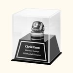 Anillo de campeonato y caja acrílica de exhibición personalizados texto grabado regalo de cumpleaños para amantes del deporte familia y amigos