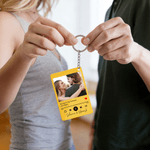 Personalized Couple Photo Music Player Design Acrylic Keychain with Name and Song Title Valentine's Day Wedding Gift for Couple