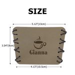 Personalisierte Leder-Kaffeetasse Hülse mit eingraviertem Namen Passt 10 oz - 20 oz Tassen täglichen Gebrauch Jahrestag ermutigendes Geschenk für Kaffee-Liebhaber Arbeiter