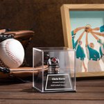 Anillo de campeonato y caja acrílica de exhibición personalizados texto grabado regalo de cumpleaños para amantes del deporte familia y amigos