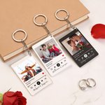 Personalized Couple Photo Music Player Design Acrylic Keychain with Name and Song Title Valentine's Day Wedding Gift for Couple