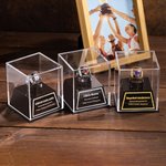 Anillo de campeonato y caja acrílica de exhibición personalizados texto grabado regalo de cumpleaños para amantes del deporte familia y amigos