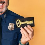 Gepersonaliseerde Simulatie Gevangenis sleutel Jail Cell Replica sleutel met doos Creative Decor Pensioen Gift voor gevangenis bewaker correcties Officer