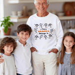 Personalised Cute Line Cartoon Character Soft T-shirt Sweatshirt with Name Birthday Gift for Family Grandma Mom