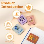 Personalized Multicolor Retro Birthstone Birth Flower Magnetic PU Leather Bookmark Clip with Name Birthday Gift for Book Lovers Bookworms