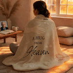 Personalized No Words Just Hugs Rainbow Heart Soft Comfort Throw Blanket with Name Home Decor Sympathy Memorial Gift for Family Friends