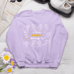 Personalised Cute Line Cartoon Character Soft T-shirt Sweatshirt with Name Birthday Gift for Family Grandma Mom