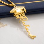 Personalized Class of 2026 Graduation Cap Zircon Necklace with Name Minimalist Jewelry Graduation Gift for Graduates