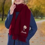 Gepersonaliseerde Geboortebloem Geboortesteen Zachte Warme Sjaal met Naam Winteraccessoire Verjaardagscadeau voor Familie Vrienden