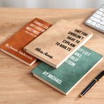 Personlig Humoristisk Text A5 PU läder Dagbok Planering Journal Anteckningsbok med namn och 200 linjerade sidor Födelsedagspresent till kollega vän