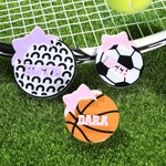 Henkilökohtainen Baseball Softball Jalkapallo Urheilu Bow Design Bag Charm nimi tarvikkeet Bogg syntymäpäivälahja urheilun ystäville